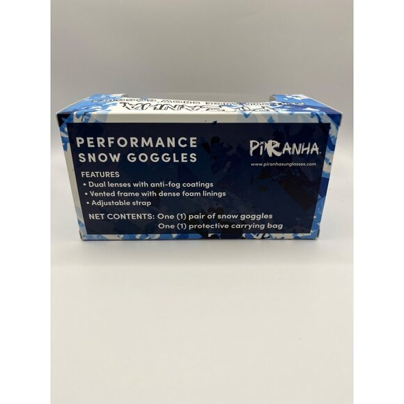 Piranha Performance Snow Goggles Anti-Fog Dual Lens Vented Frame Adjustable Stra - Picture 6 of 7